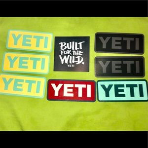 Set of 8 authentic yeti decals